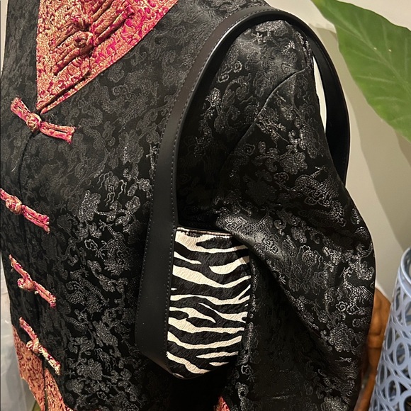 Michael Michael Kors Lyra Calf Hair Zebra Print Pochette Bag - Picture 2 of 7